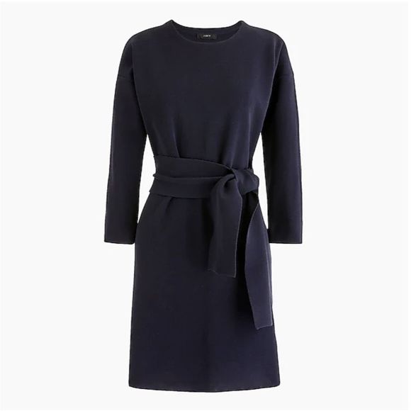 J crew navy blue 3/4 sleeve belted tunic business casual size XS - Picture 1 of 12